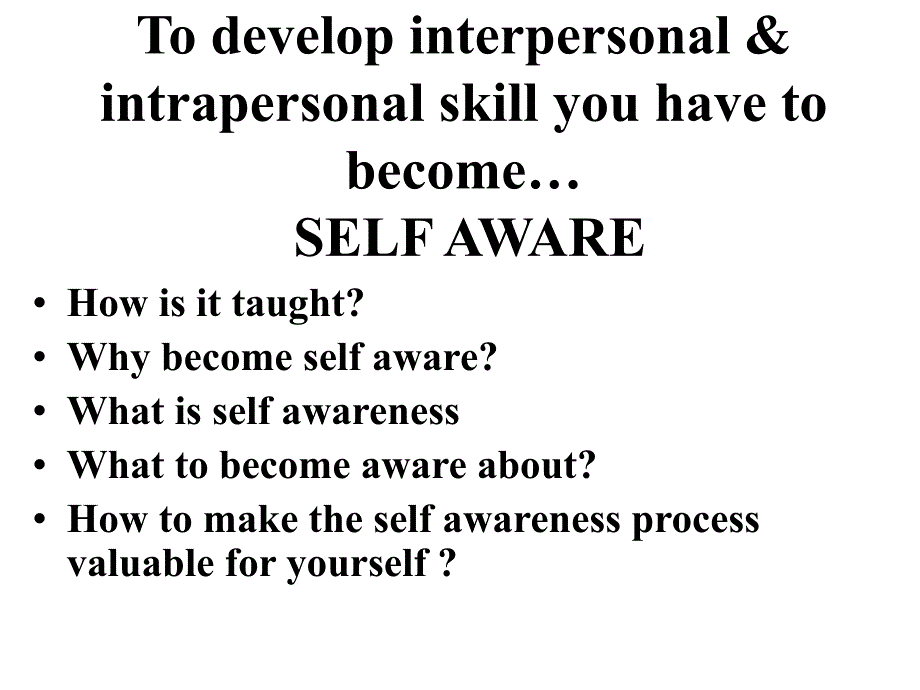 Self AwarenessUniversity of Toronto_第2页