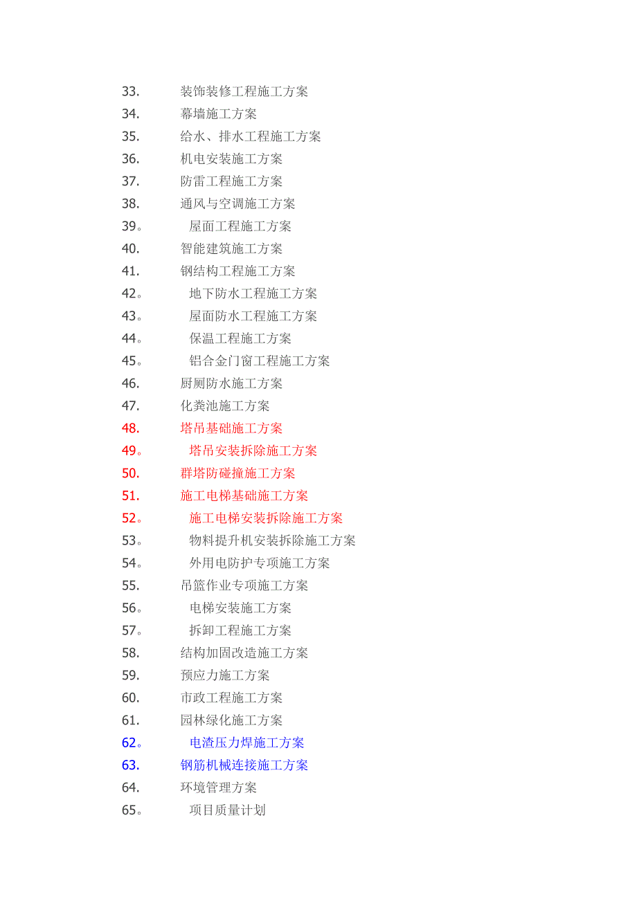 工程项目要编制的专项施工方案清单_第2页