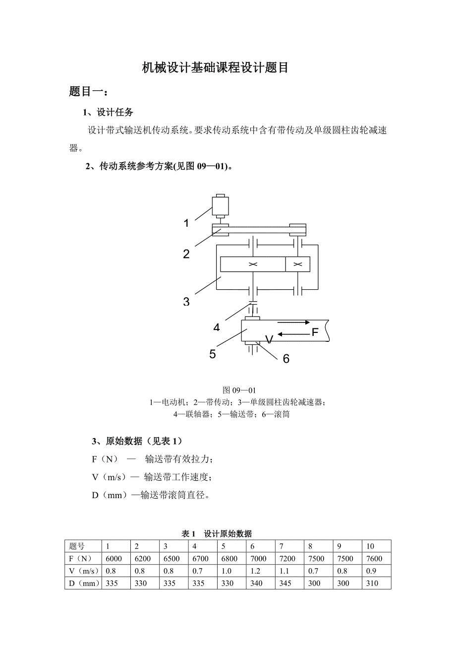 机械设计基础课程设计题目_第1页