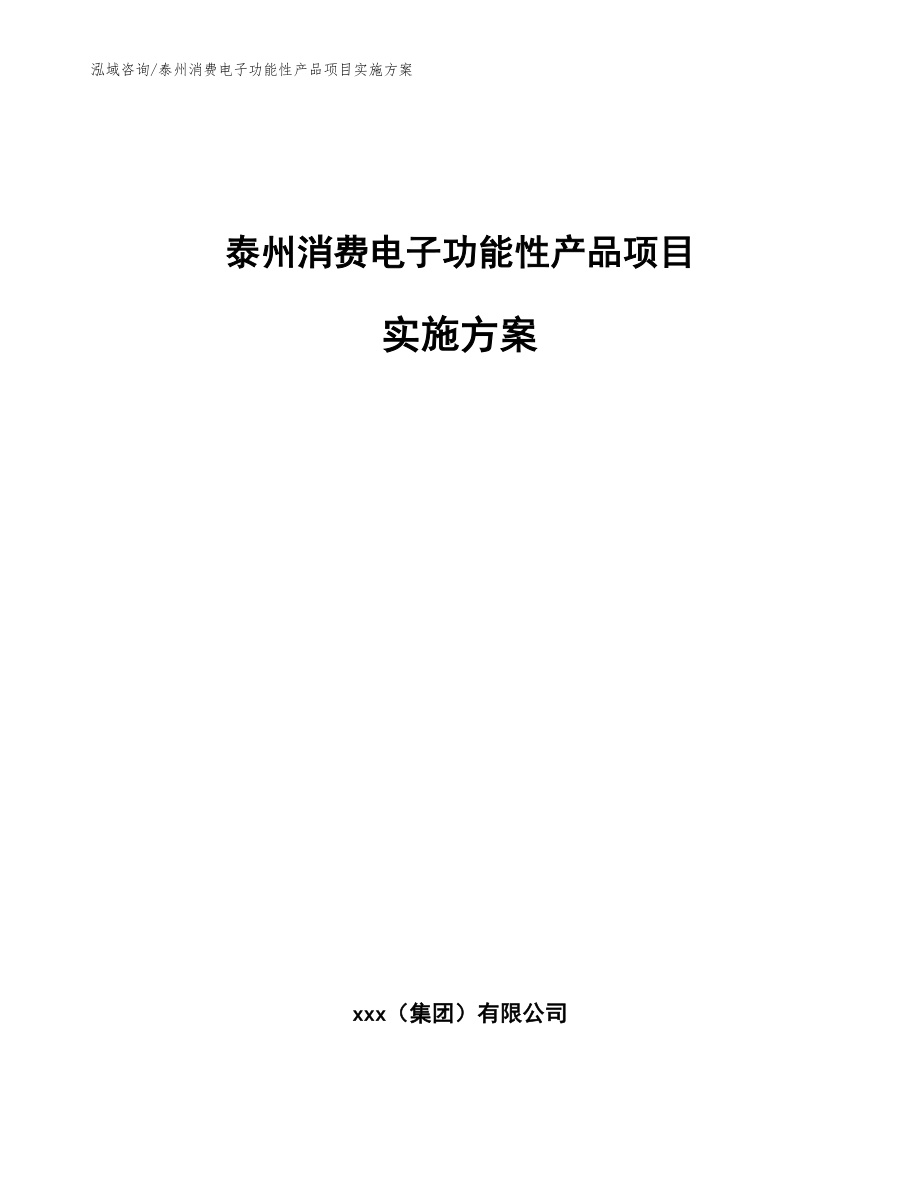 泰州消费电子功能性产品项目实施方案（参考范文）_第1页