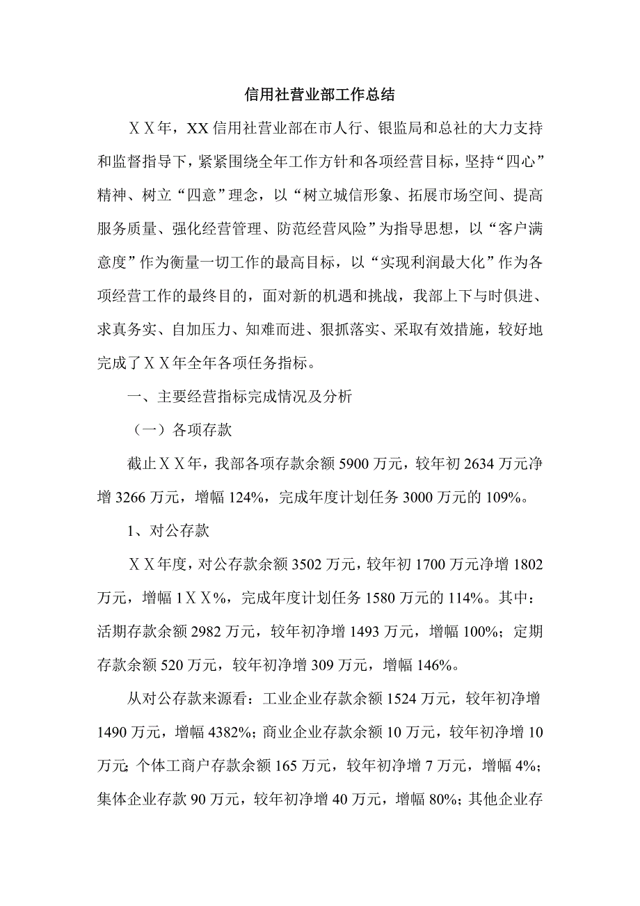 信用社营业部工作总结_第1页