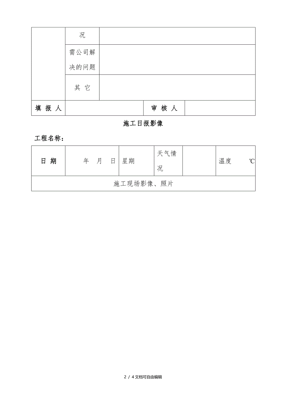 项目施工日报格式_第2页