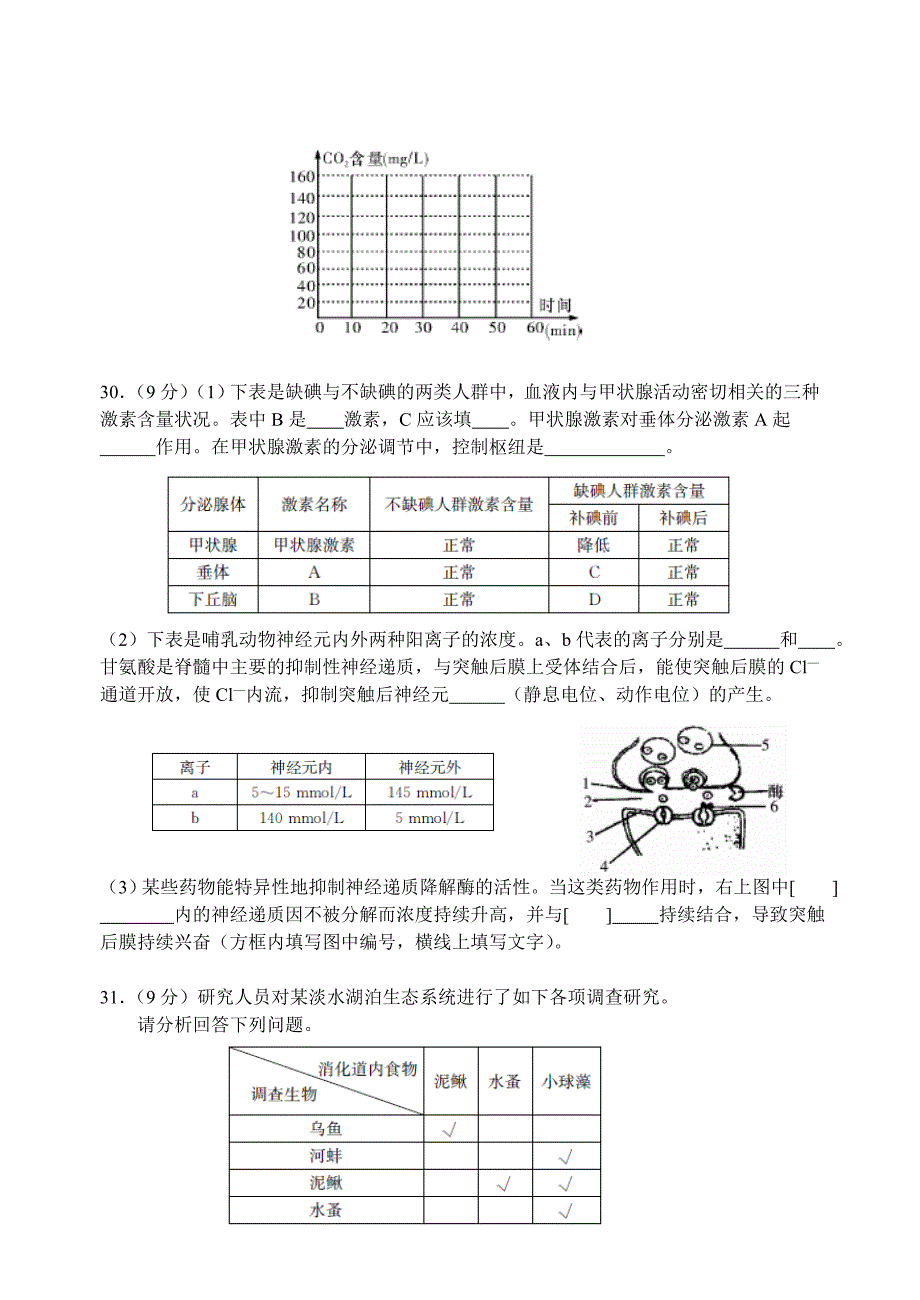 第一次周考理科综合生物试题及答案_第3页