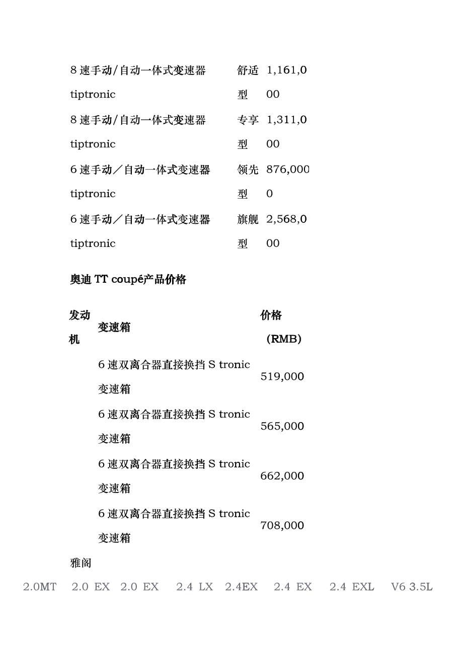 某汽车几款车型价格_第5页