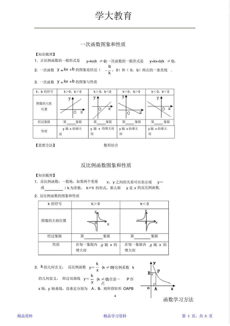 最完整初中数学函数知识点归纳(精华版)_第4页