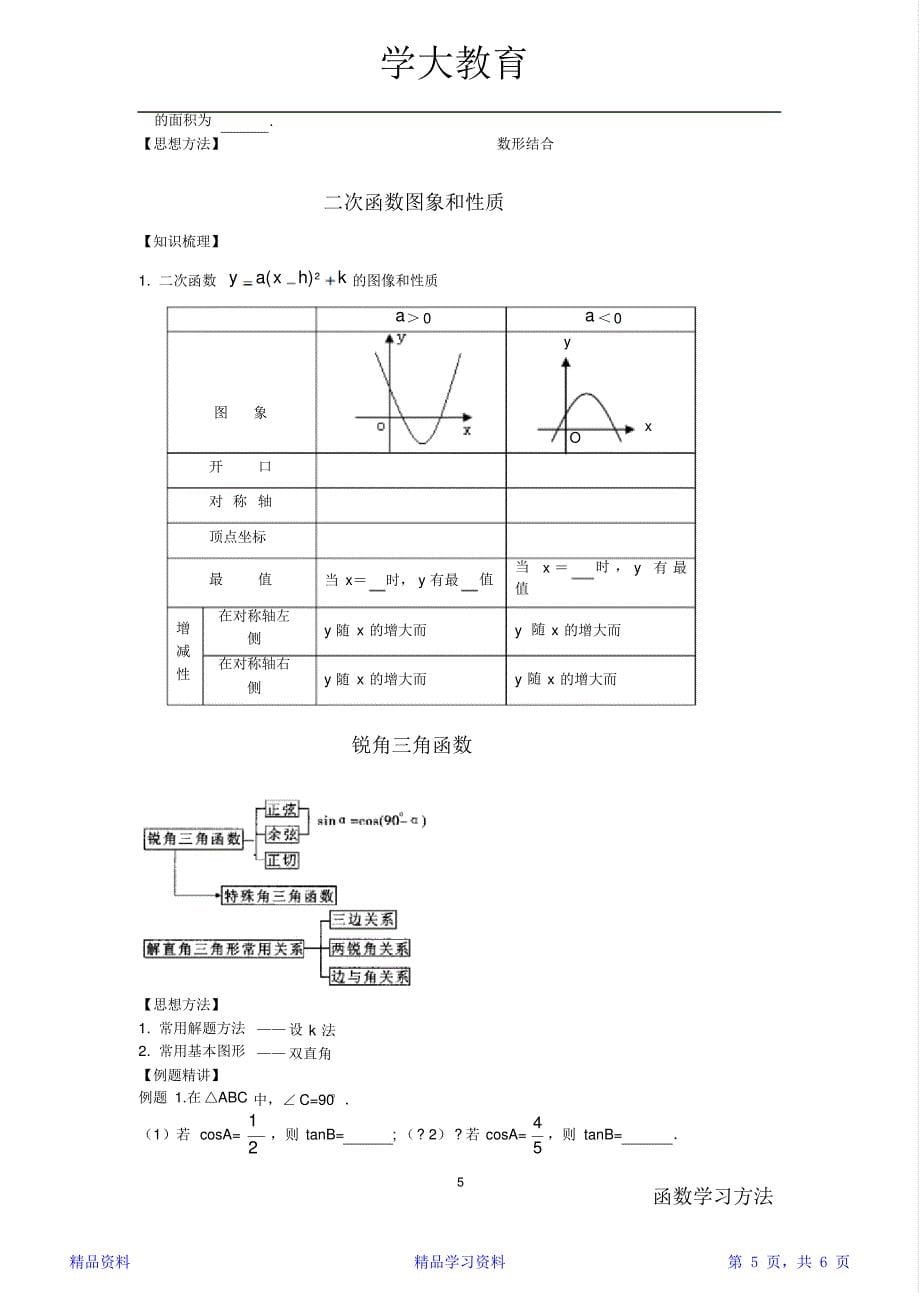 最完整初中数学函数知识点归纳(精华版)_第5页