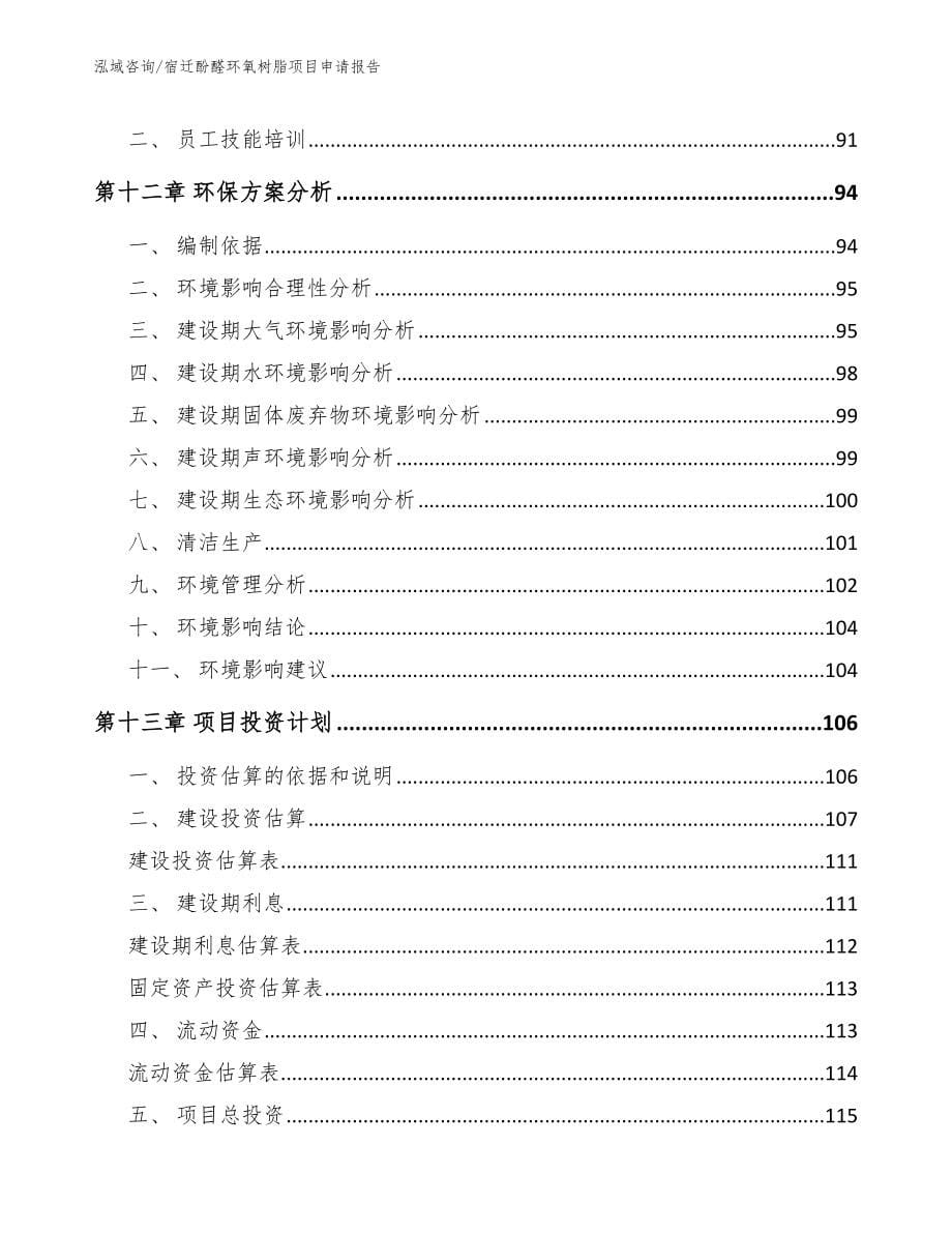 宿迁酚醛环氧树脂项目申请报告_模板范本_第5页