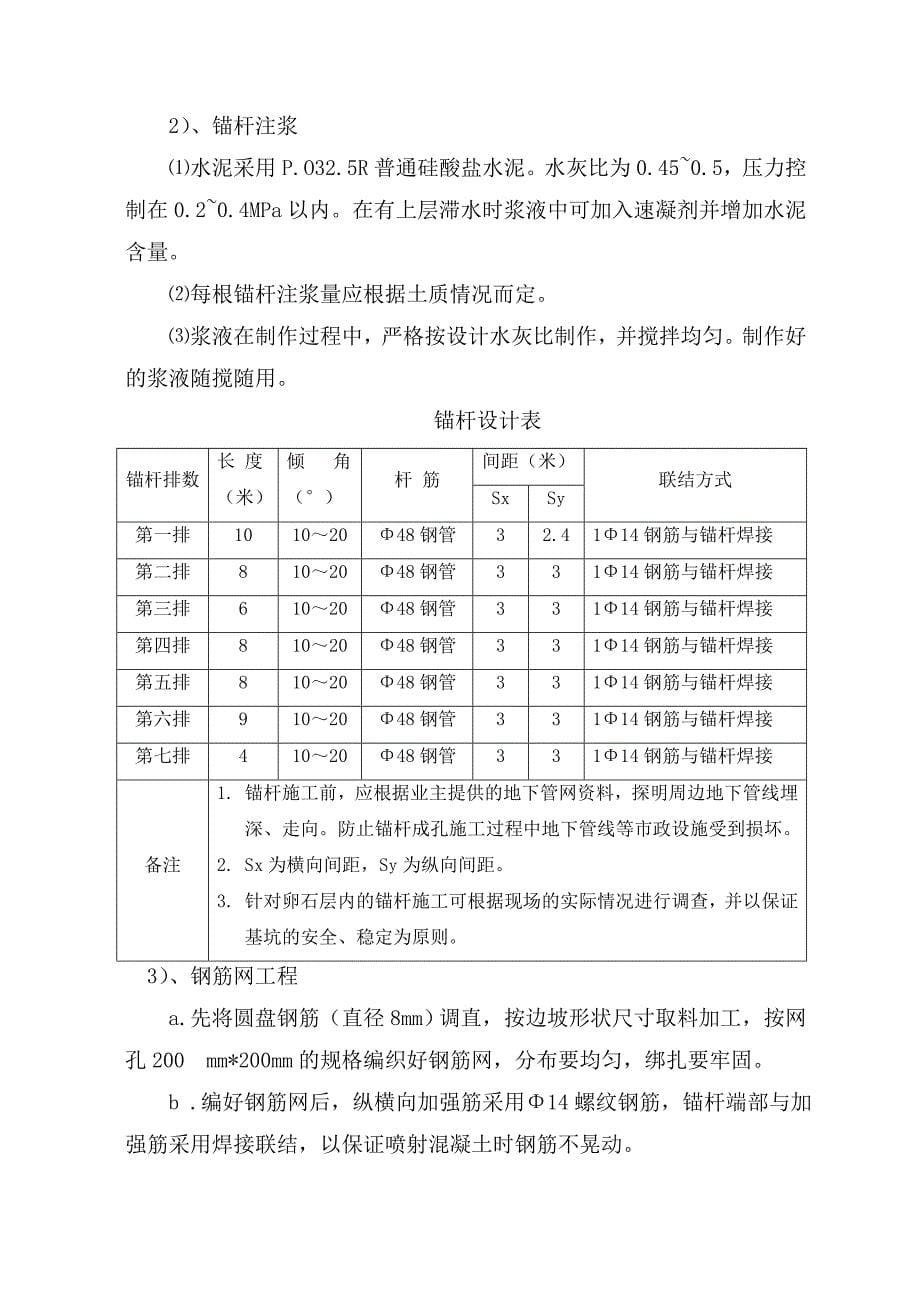 e锚喷护坡墙施工方案_第5页