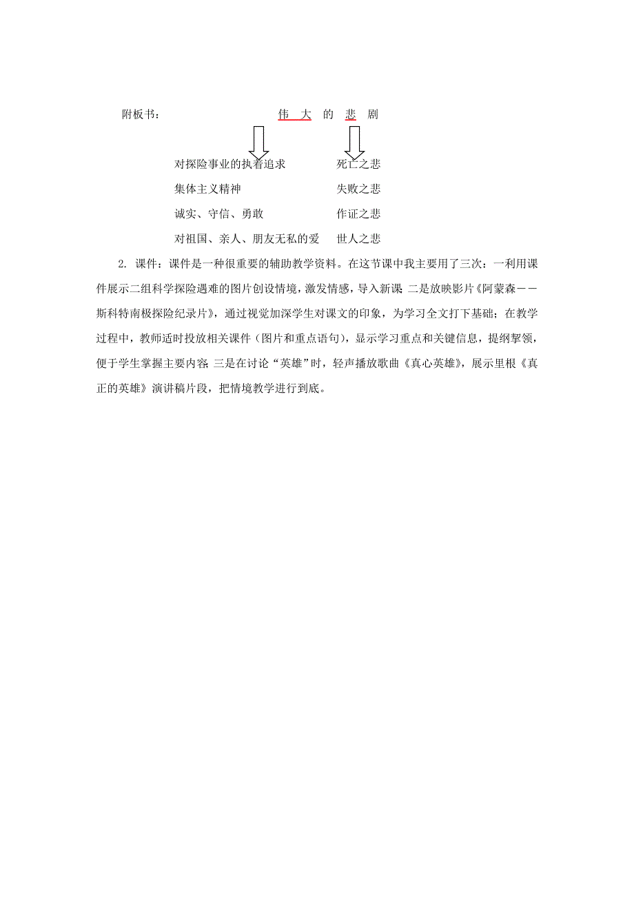 七年级语文下册 第21课《伟大的悲剧》说课稿 人教新课标版_第4页