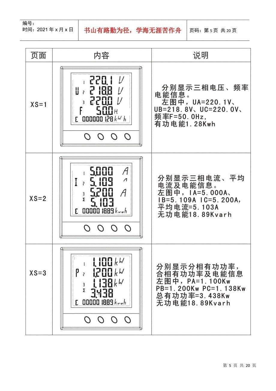 LCD显示型多功能（网络）电力仪表用户手册_第5页