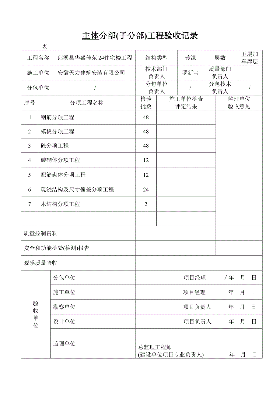 分项分部工程报验单及分部工程验收记录_第3页