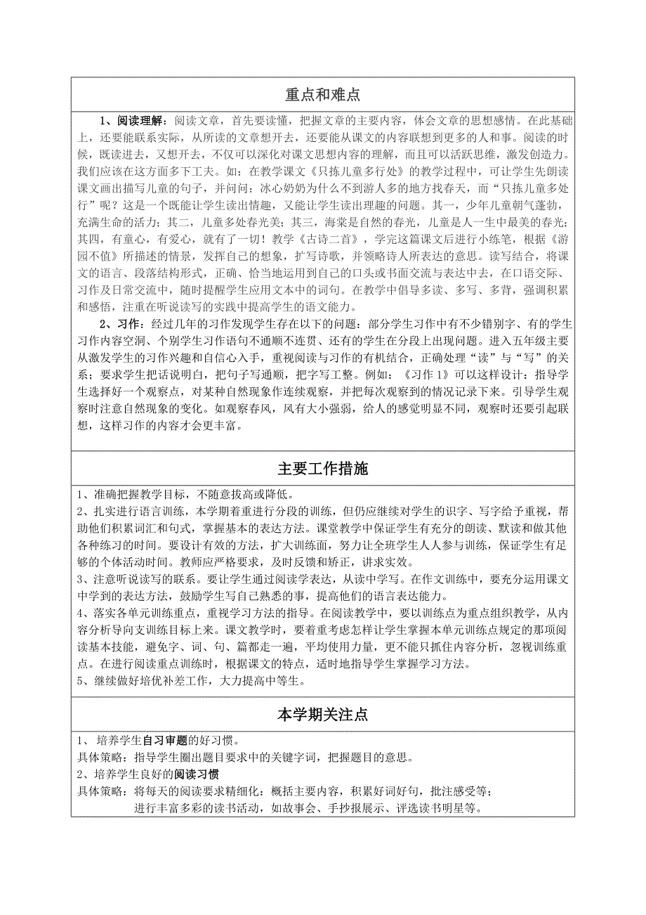 苏教版语文五年级下教学计划_第2页