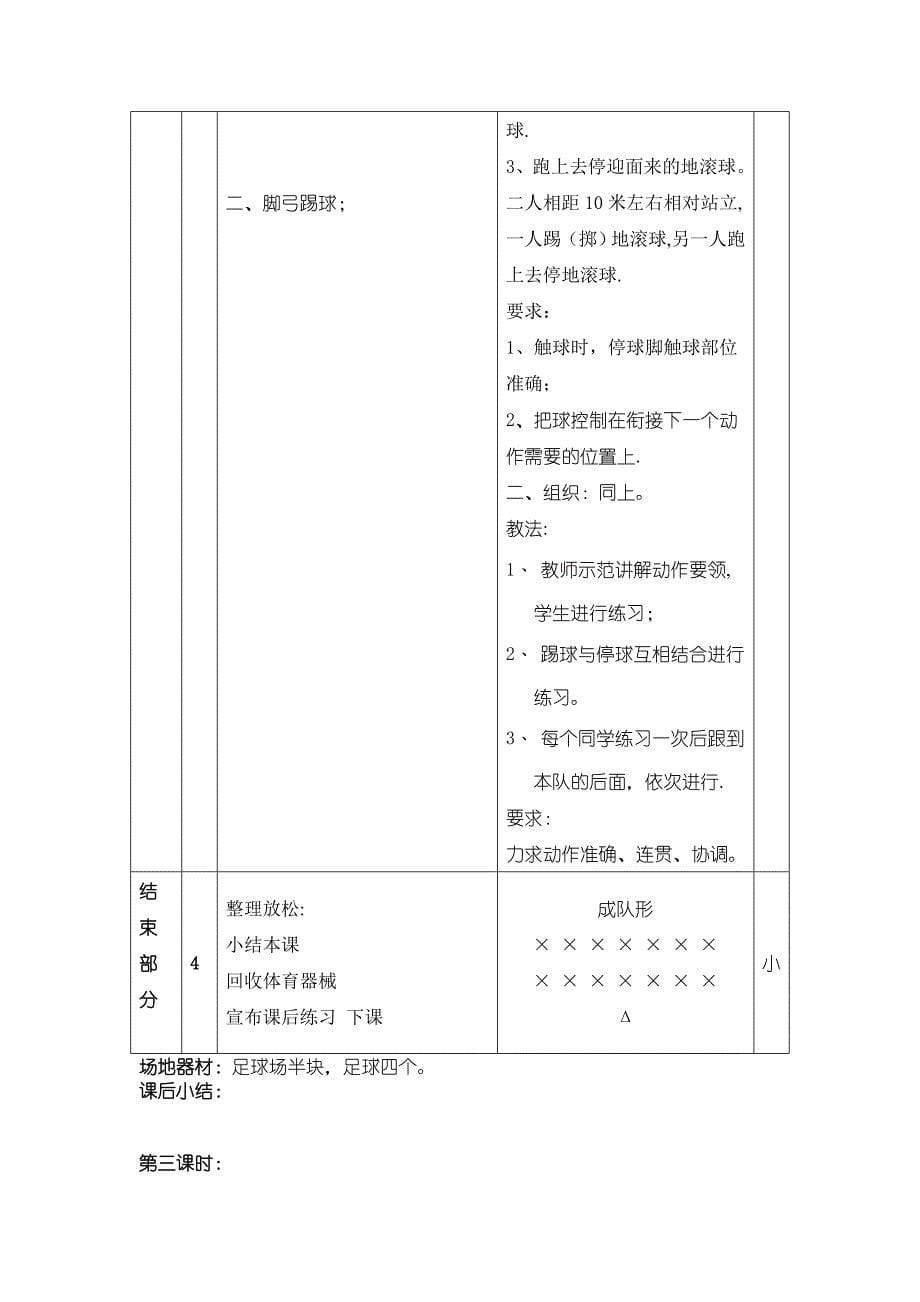 小学体育水平三足球单元教案_第5页