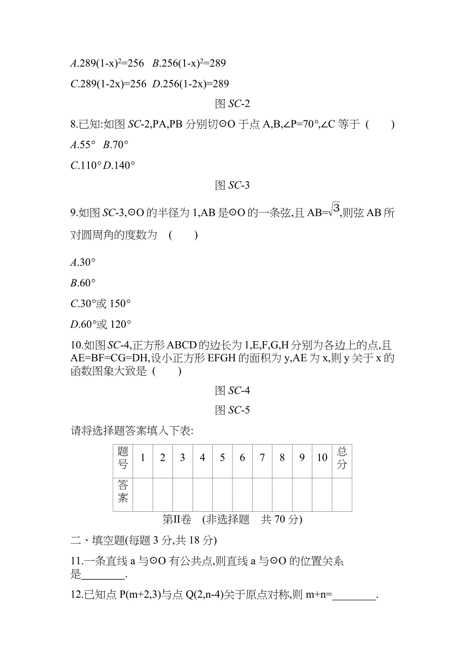 人教版九年级数学上册全册综合测试题_第2页