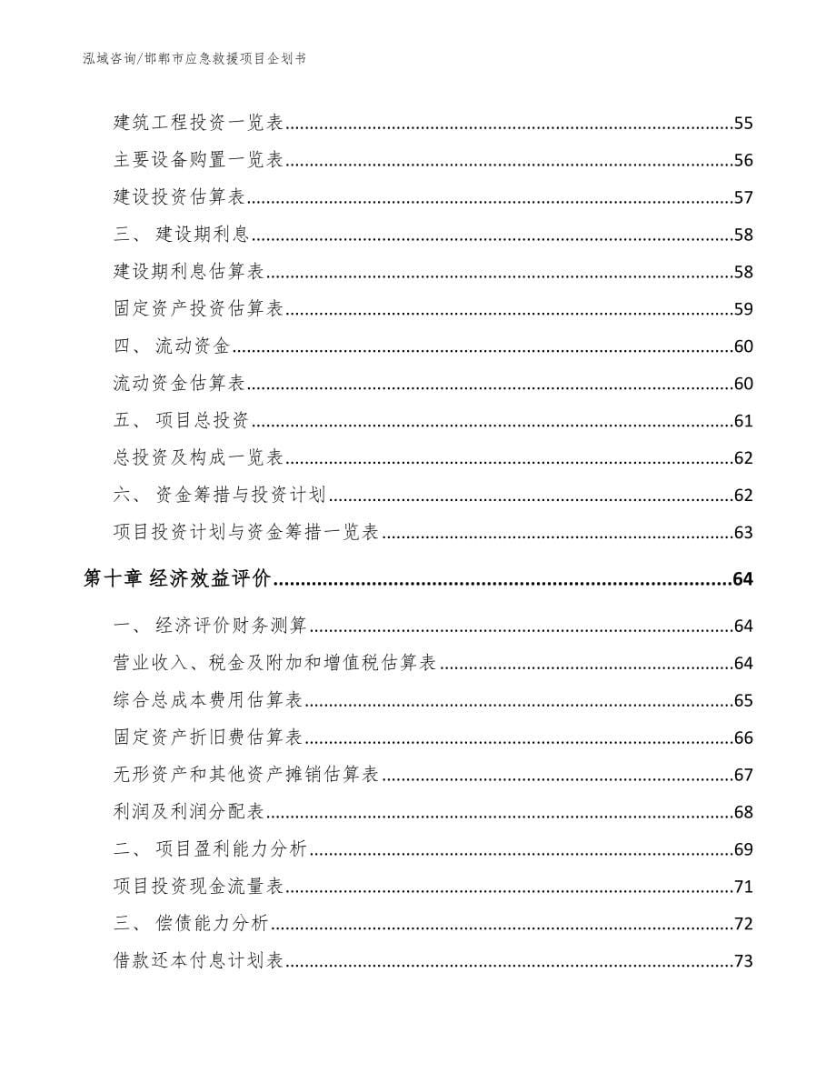 邯郸市应急救援项目企划书【范文模板】_第5页
