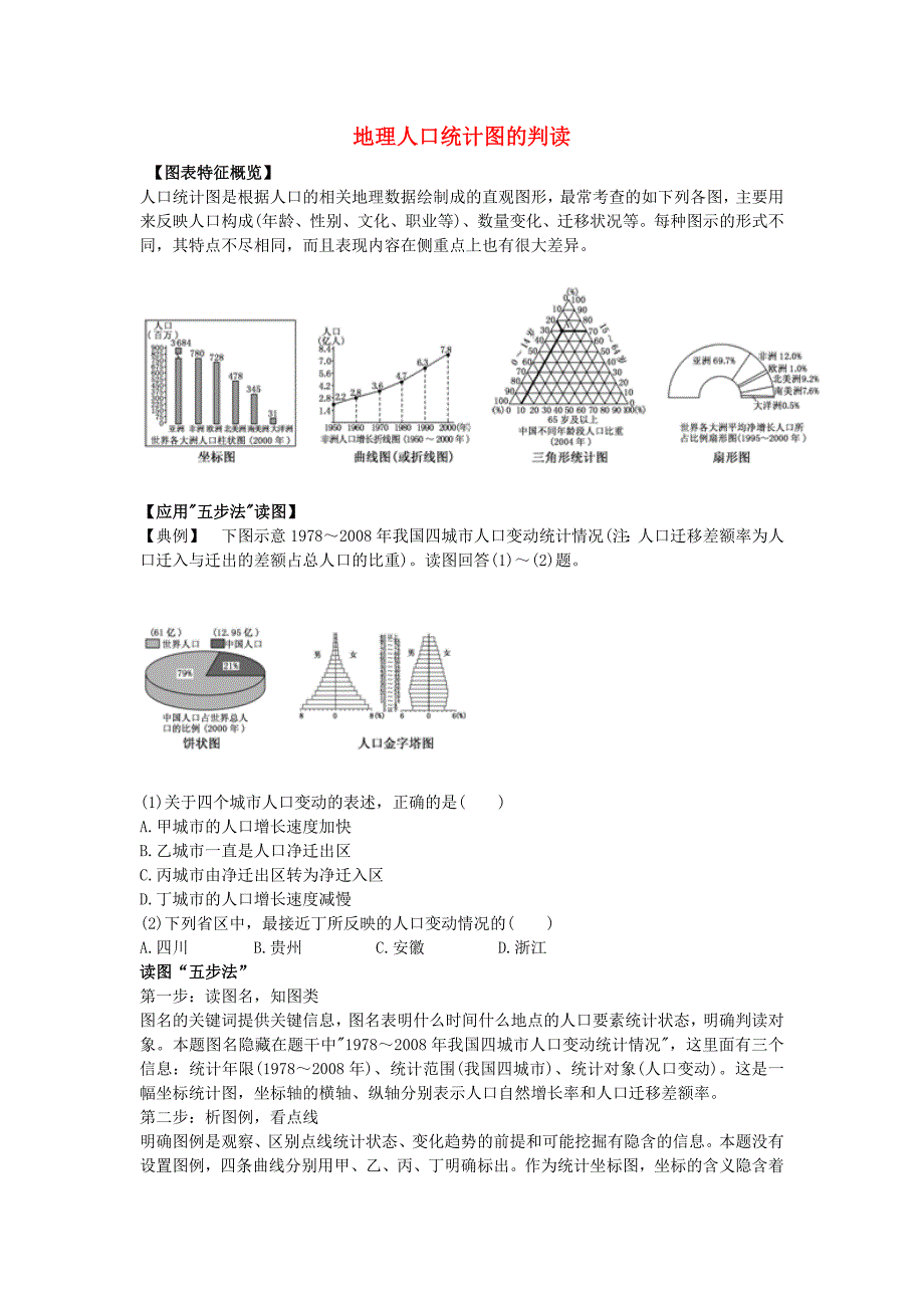 高考地理 必看冲刺提分之地理读图专题 人口统计图的判读素材_第1页