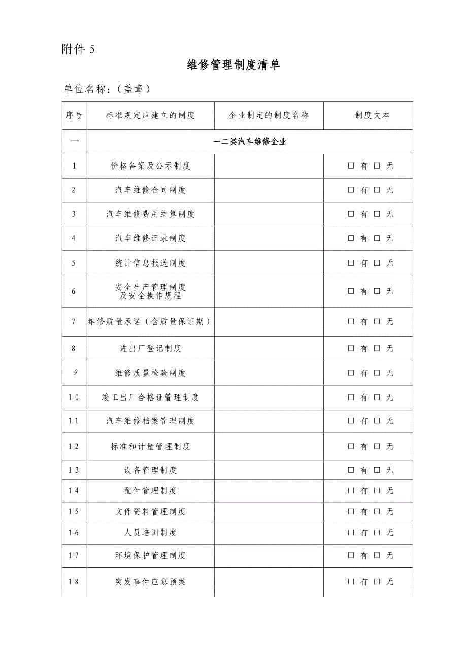 机动车维修备案登记表_第5页