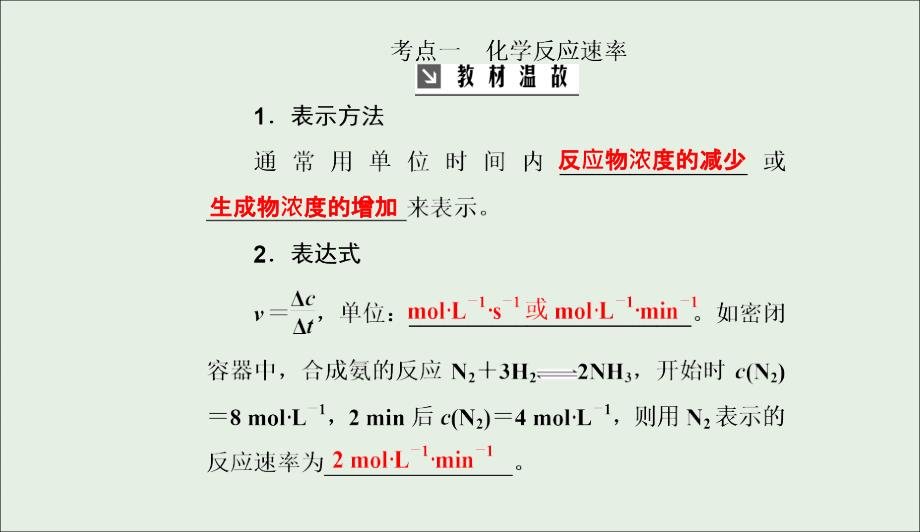 高考化学一轮复习第7章第1节化学反应速率及其影响因素课件05092179_第3页