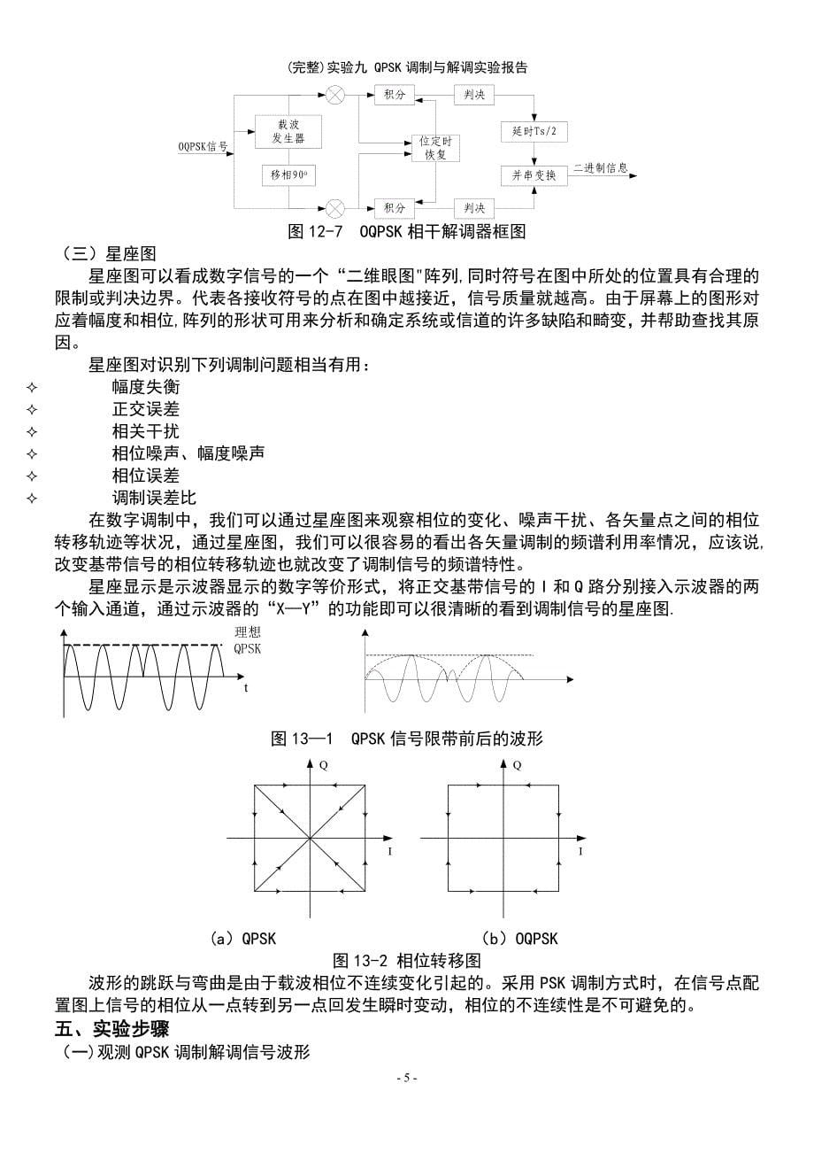 (最新整理)实验九QPSK调制与解调实验报告_第5页