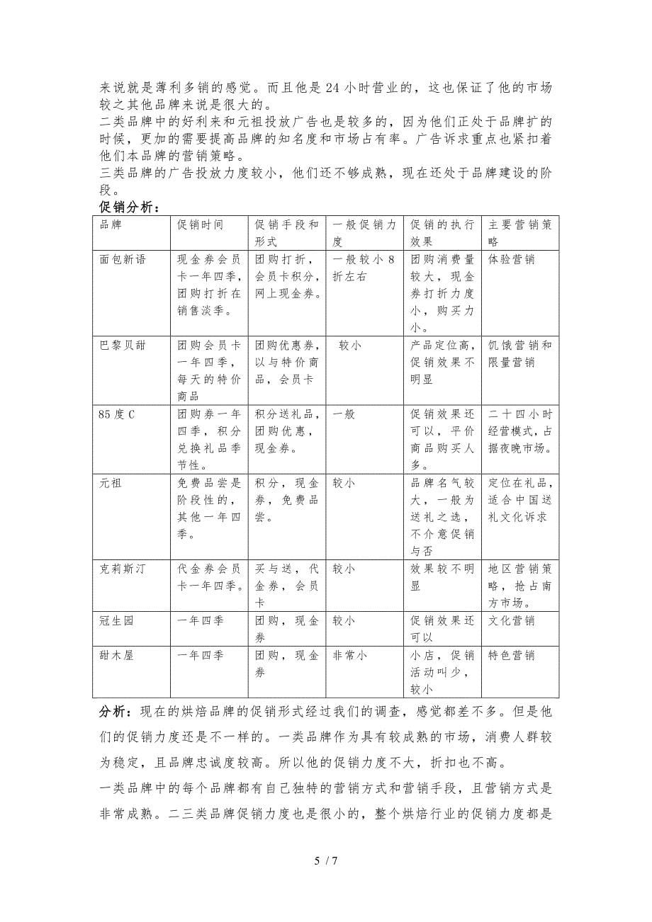 烘焙市场竞品分析实施报告_第5页