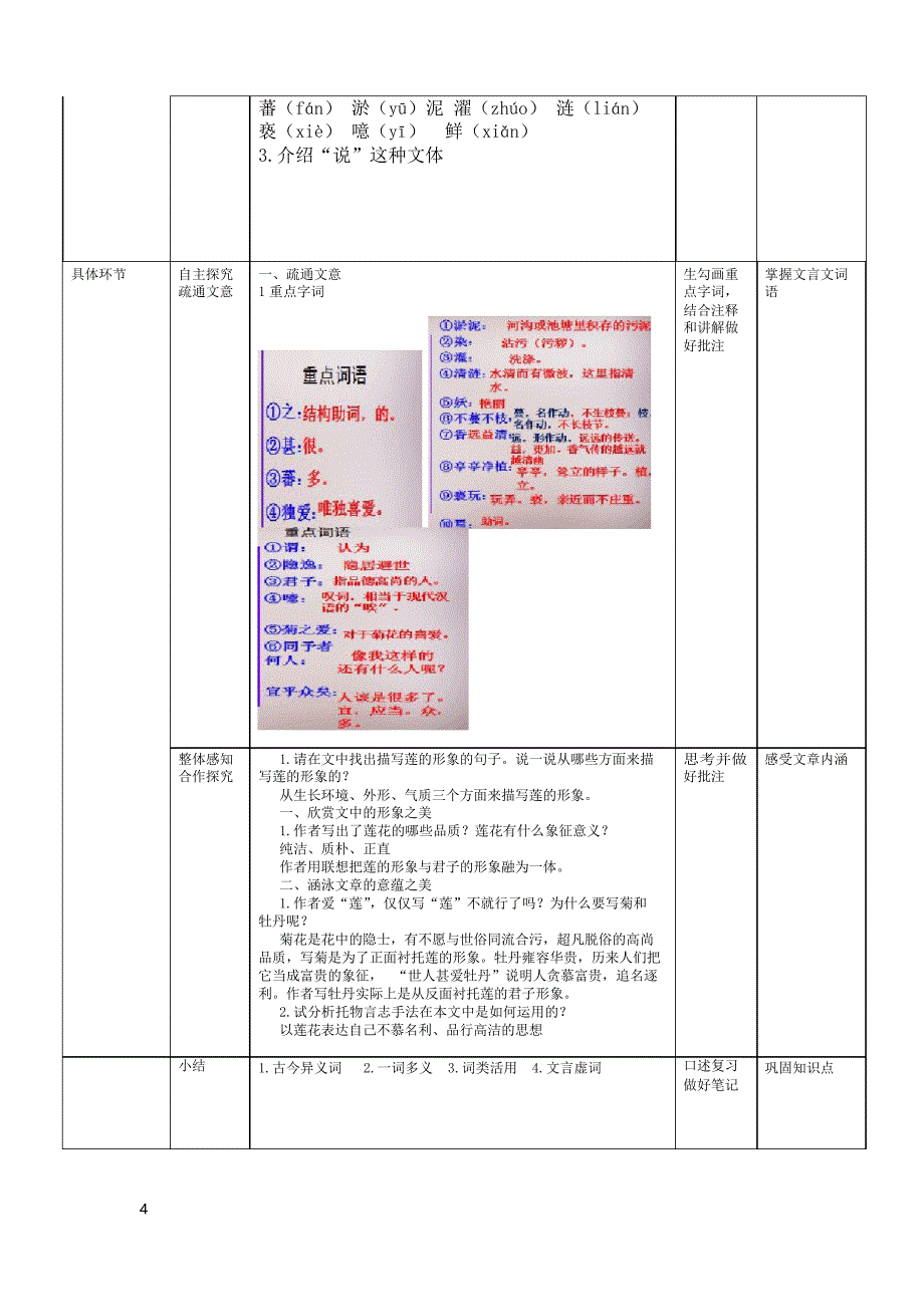 《短文两篇》陋室铭爱莲说教案优秀公开课教学设计_第4页