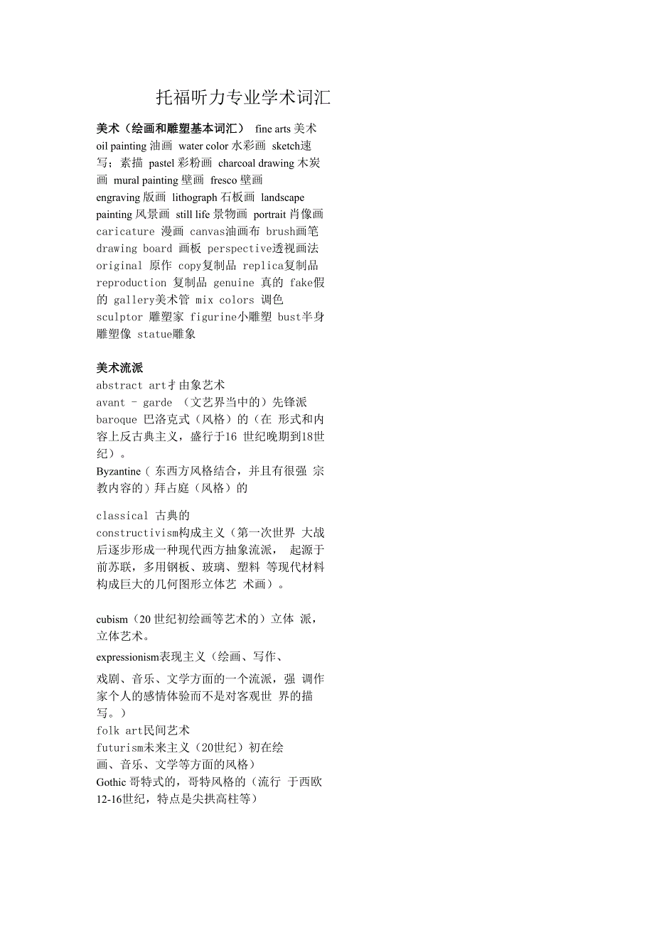 新托福听力学科词汇_第1页