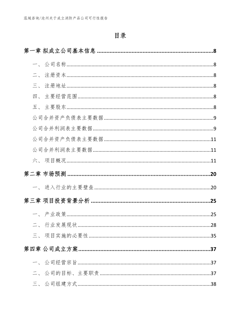 沧州关于成立消防产品公司可行性报告【模板参考】_第2页