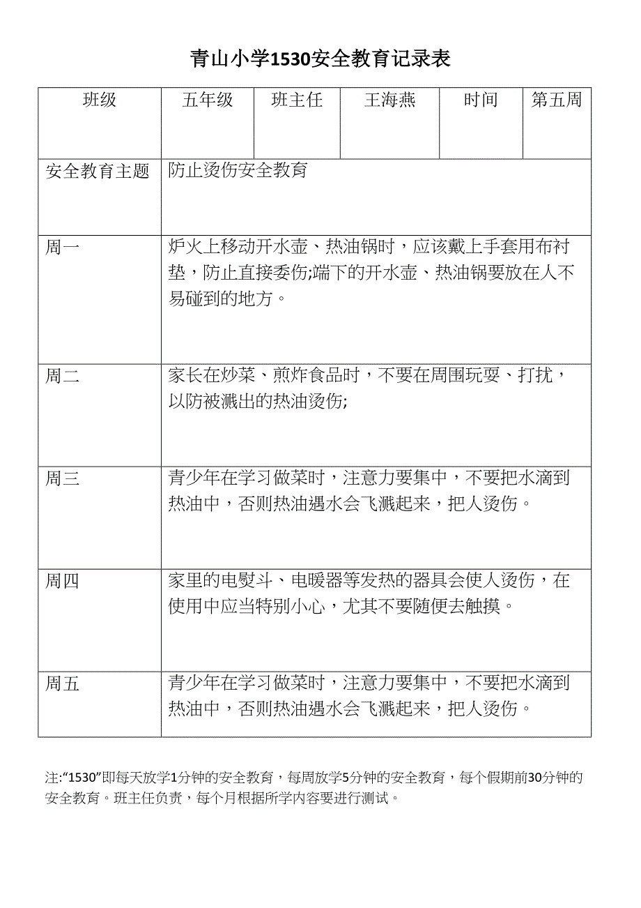 青山小学1530安全教育记录表_第5页