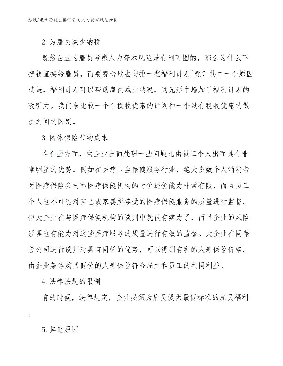 电子功能性器件公司人力资本风险分析（参考）_第3页