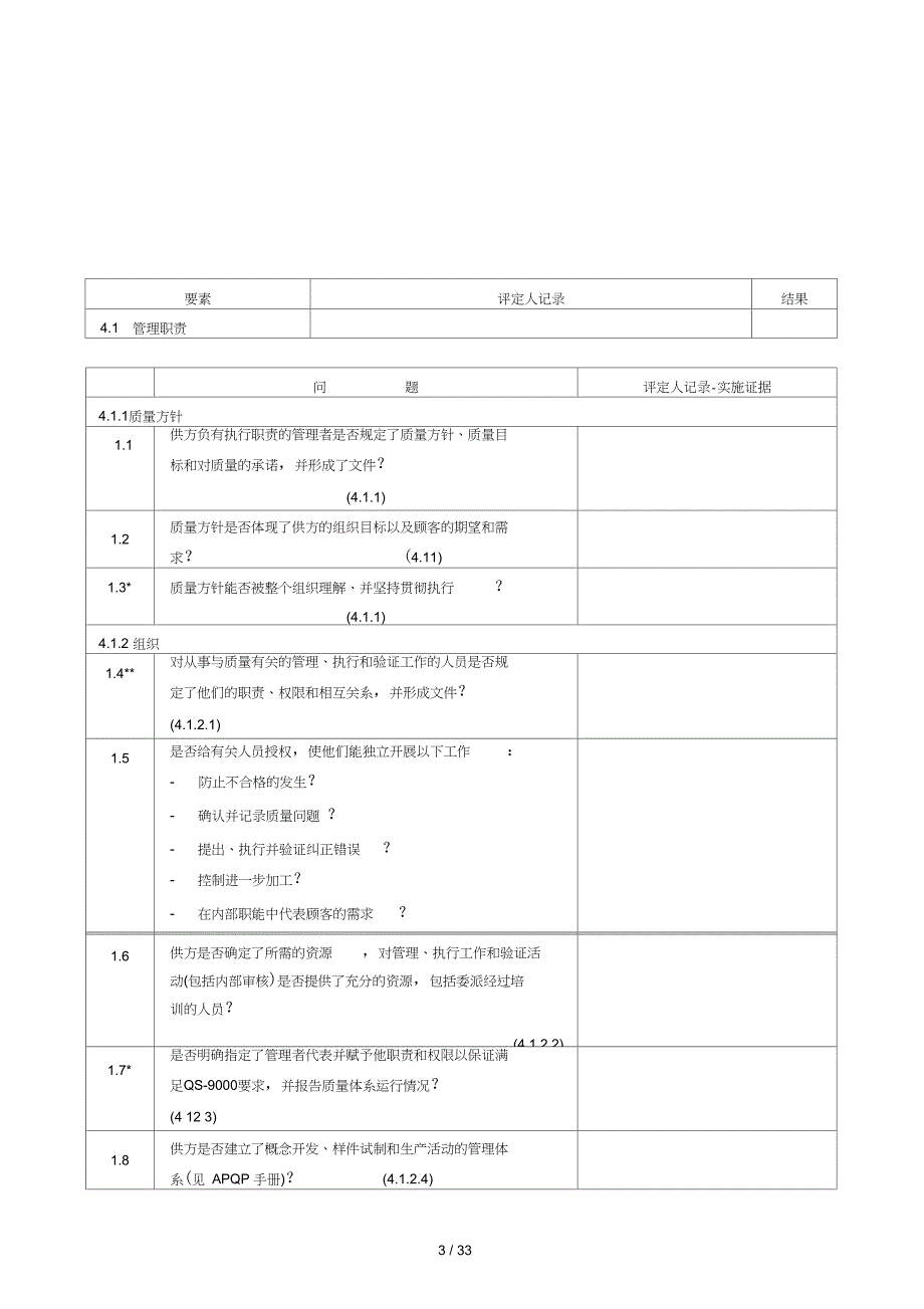 QSA内部品质稽核查核总表_第3页