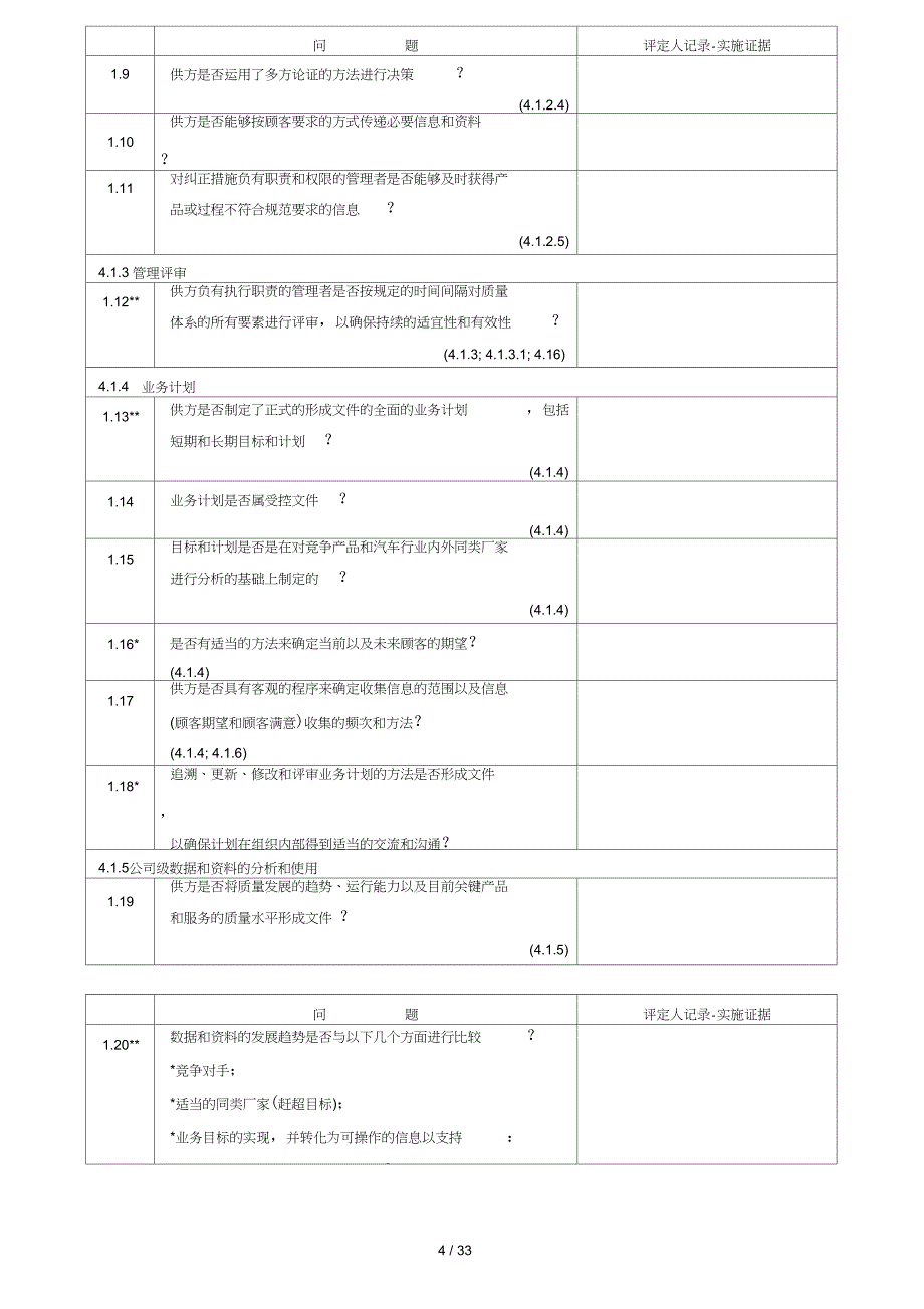 QSA内部品质稽核查核总表_第4页