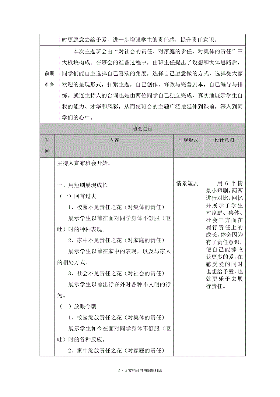 “在爱与责任中成长”主题班会活动设计方案_第2页