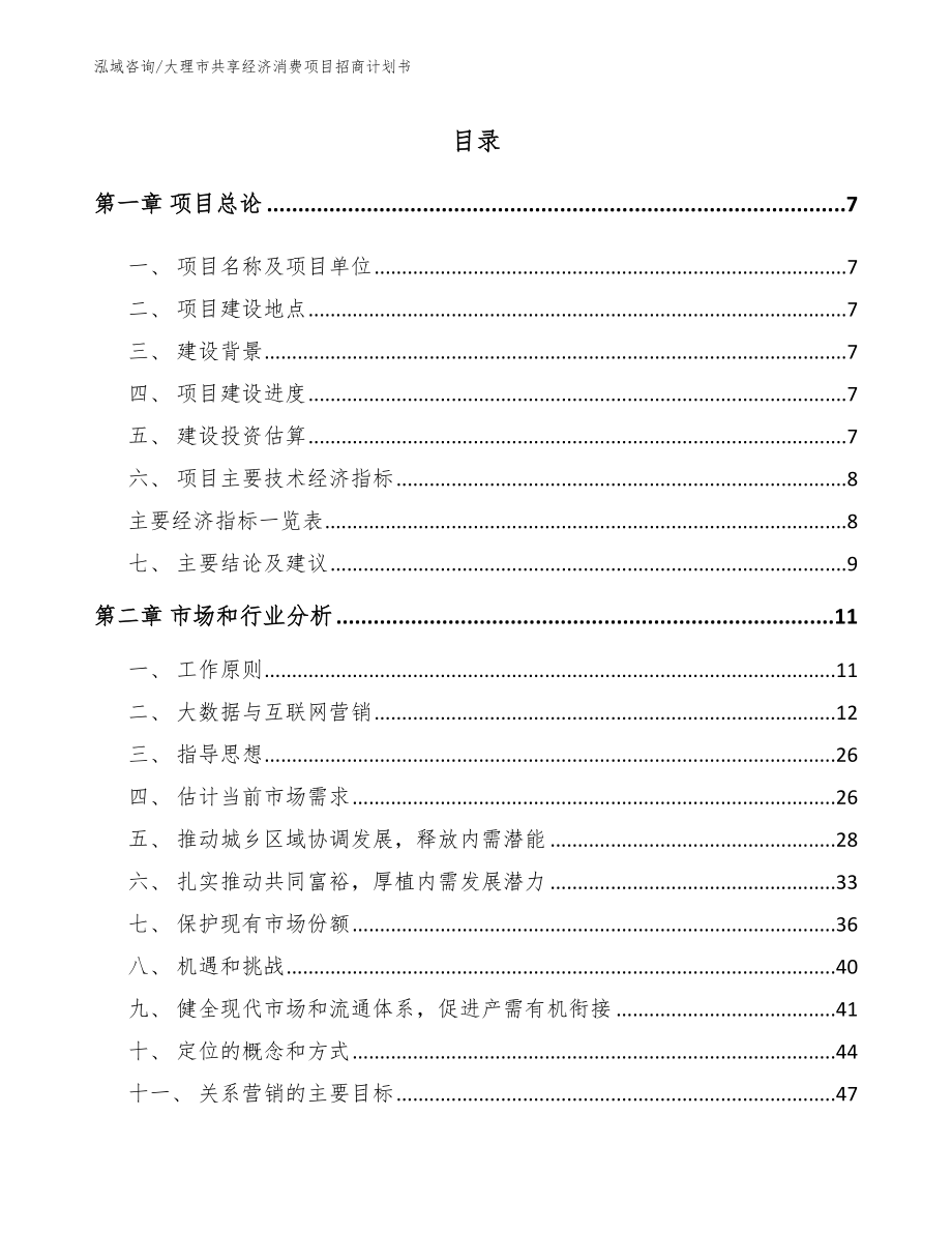 大理市共享经济消费项目招商计划书_第2页