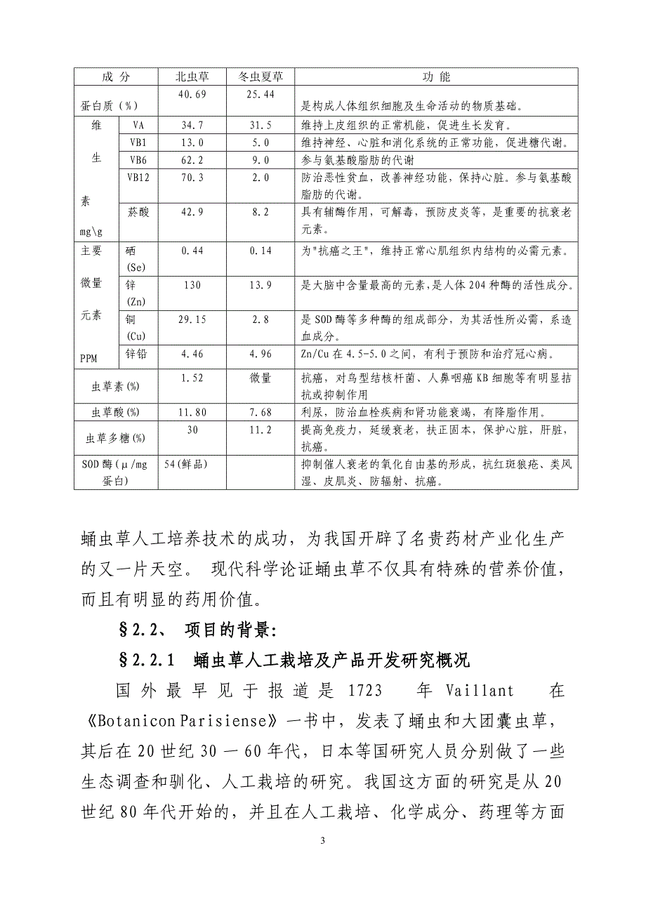 蛹虫草工业化栽培与深加工可研计划书.doc_第3页