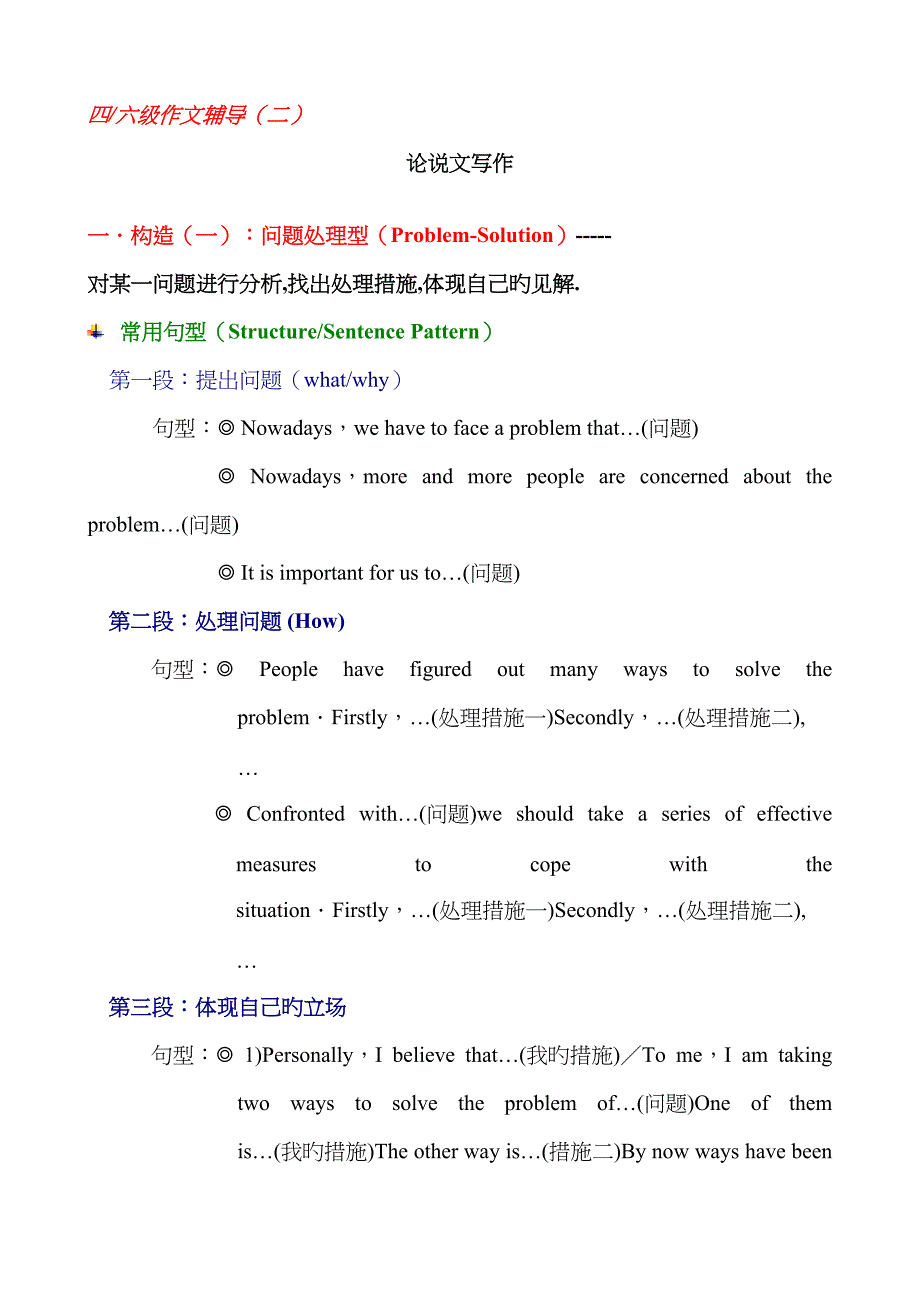 四级辅导四六级作文论说文写作.doc_第1页