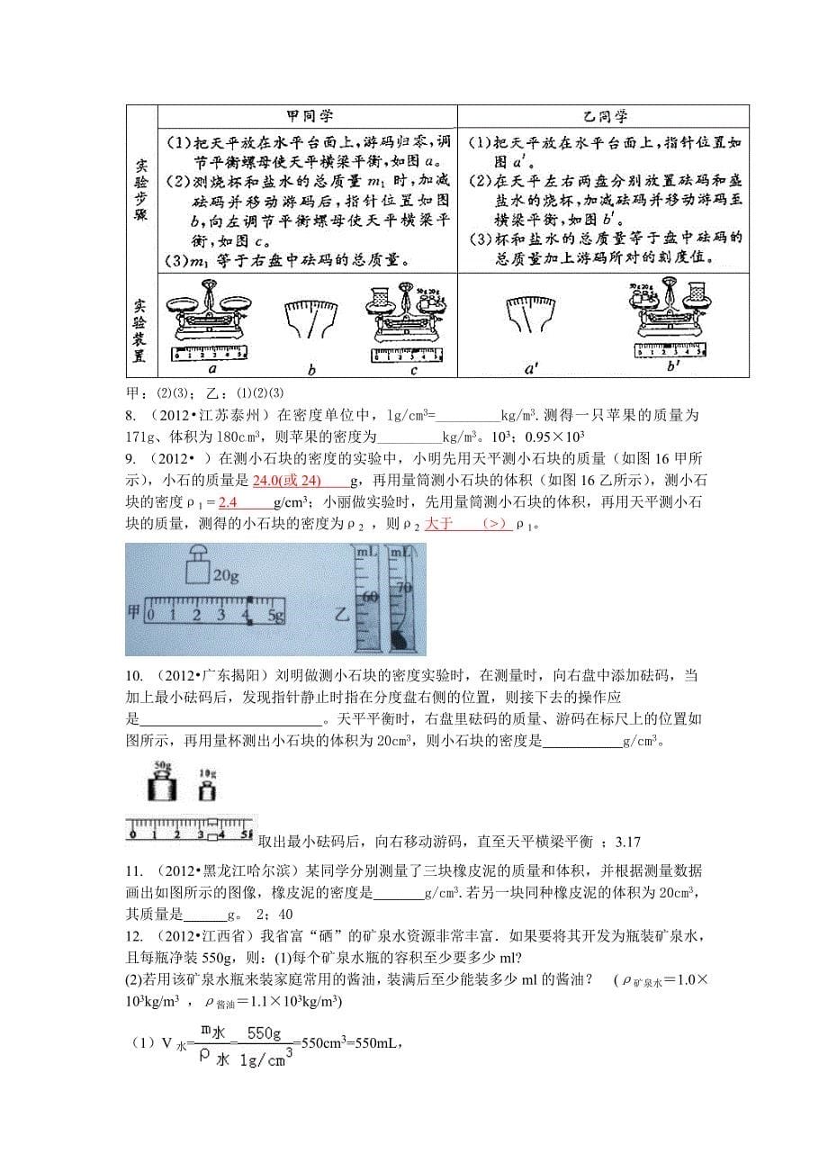 2012年中考物理试题汇编考点02：物质性质_第5页