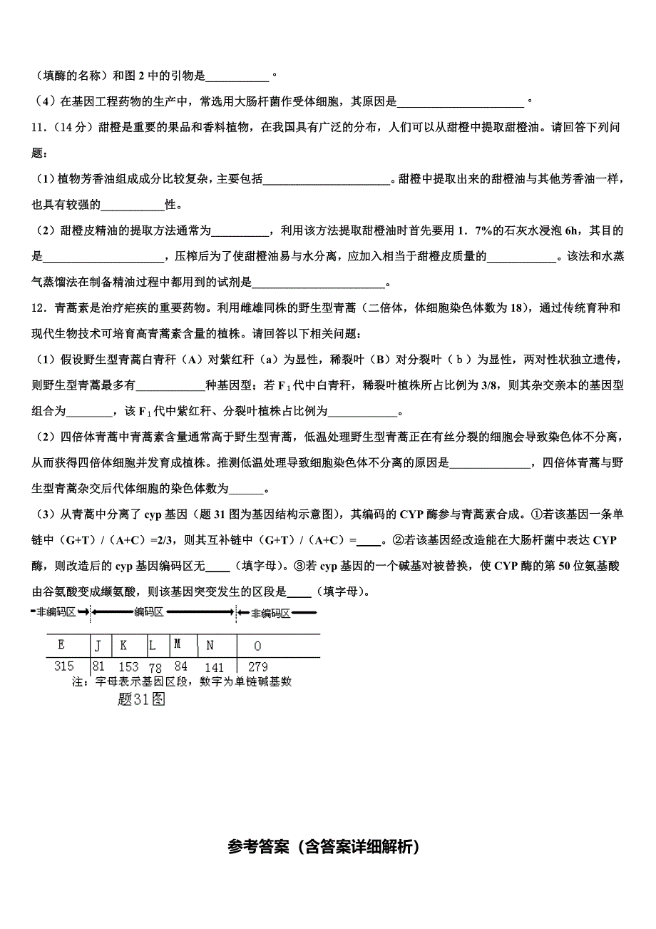 山东省青岛市第二中学2022年高二生物第二学期期末综合测试试题(含解析).doc_第4页