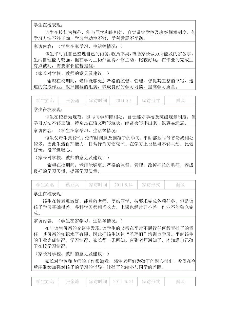 小学生家访记录 (2)_第4页