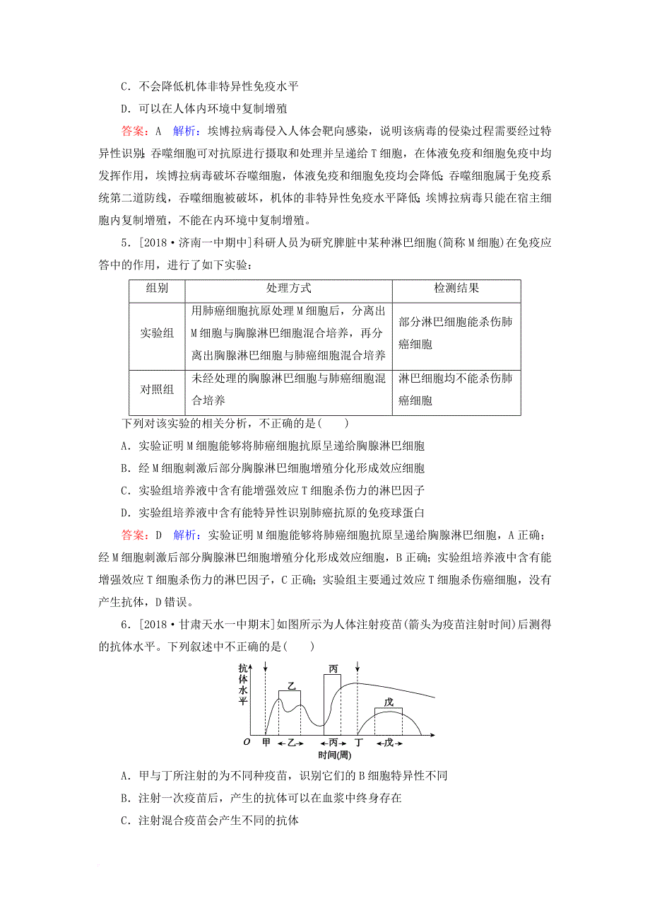 高考生物一轮复习 课时作业29 免疫调节_第2页