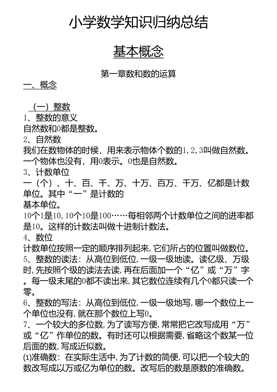 小升初数学知识点归纳汇总_第1页