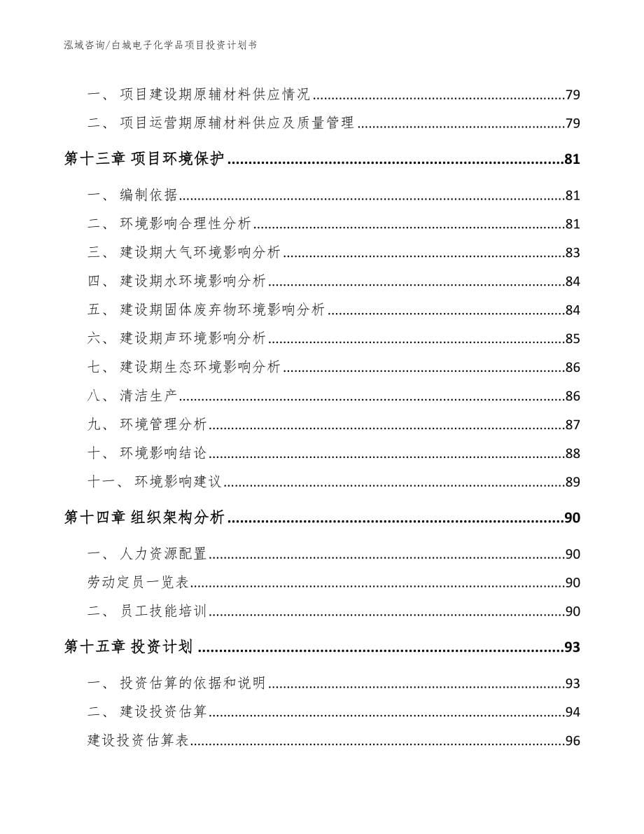 白城电子化学品项目投资计划书（范文）_第5页