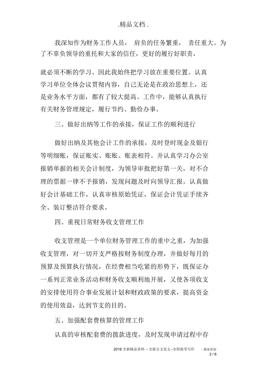 公司财务人员年终工作总结模板_第2页