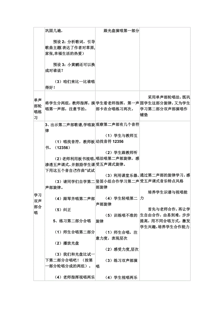 小学六年音乐教案小黄鹂鸟.doc_第3页