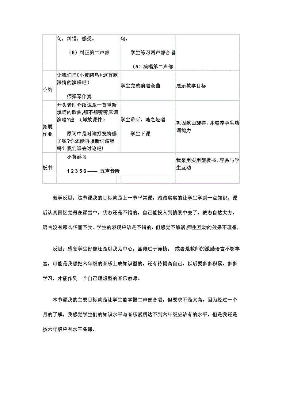 小学六年音乐教案小黄鹂鸟.doc_第4页