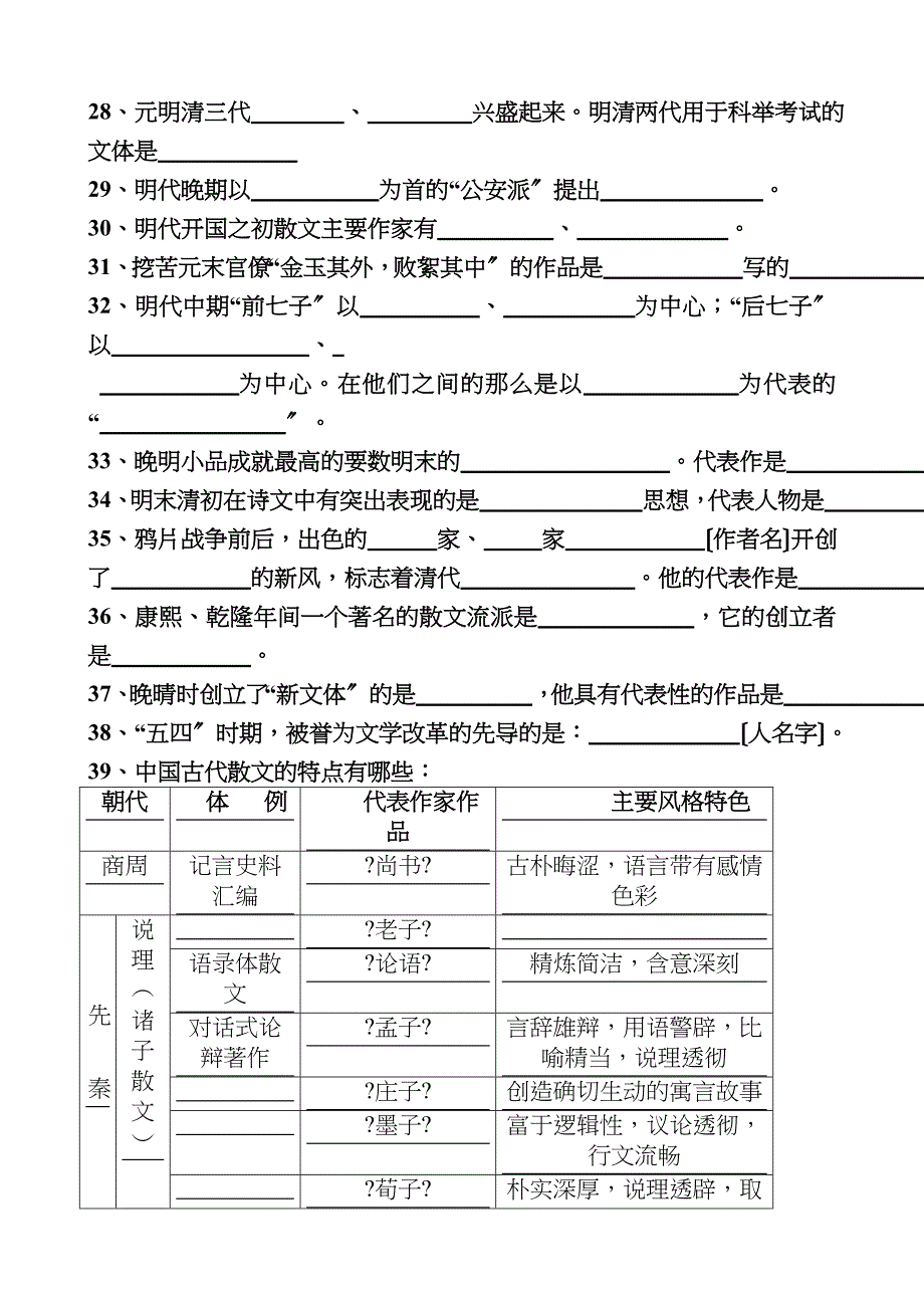 中国古代散文发展概述习题及答案_第3页