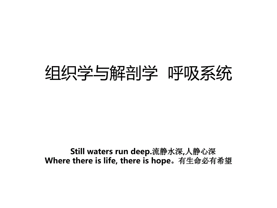 组织学与解剖学呼吸系统_第1页