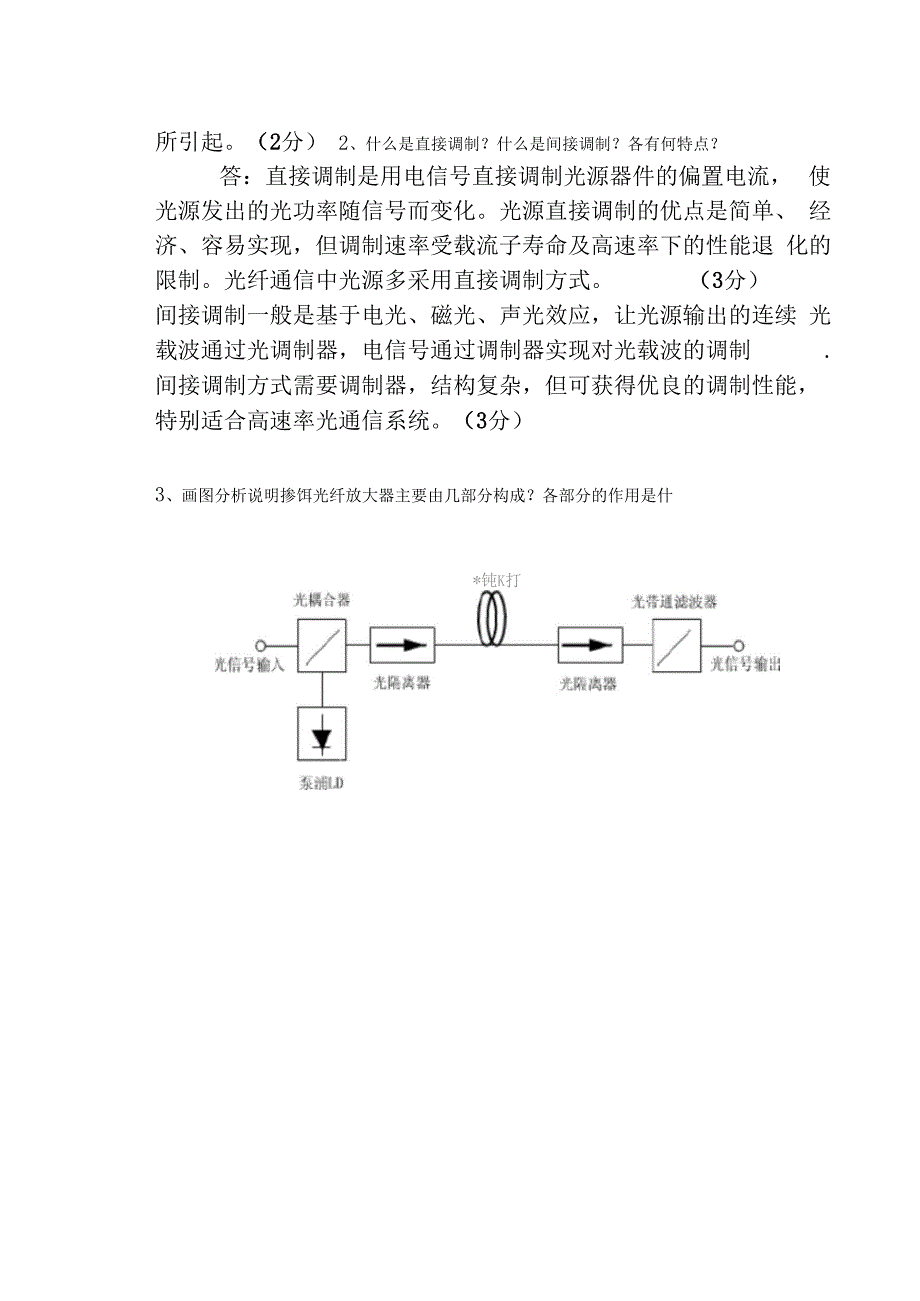 通信工程光纤通信考试题含答案_第3页