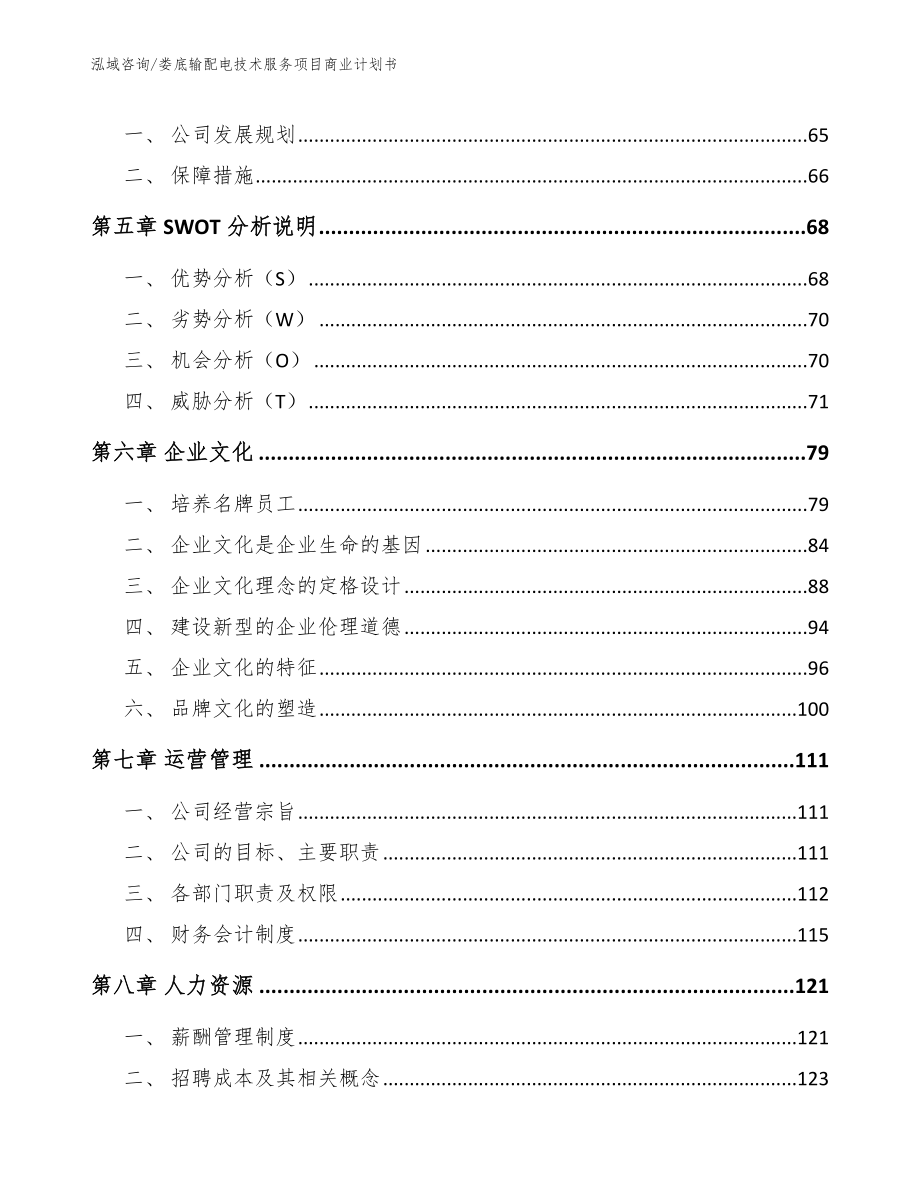 娄底输配电技术服务项目商业计划书（范文）_第4页