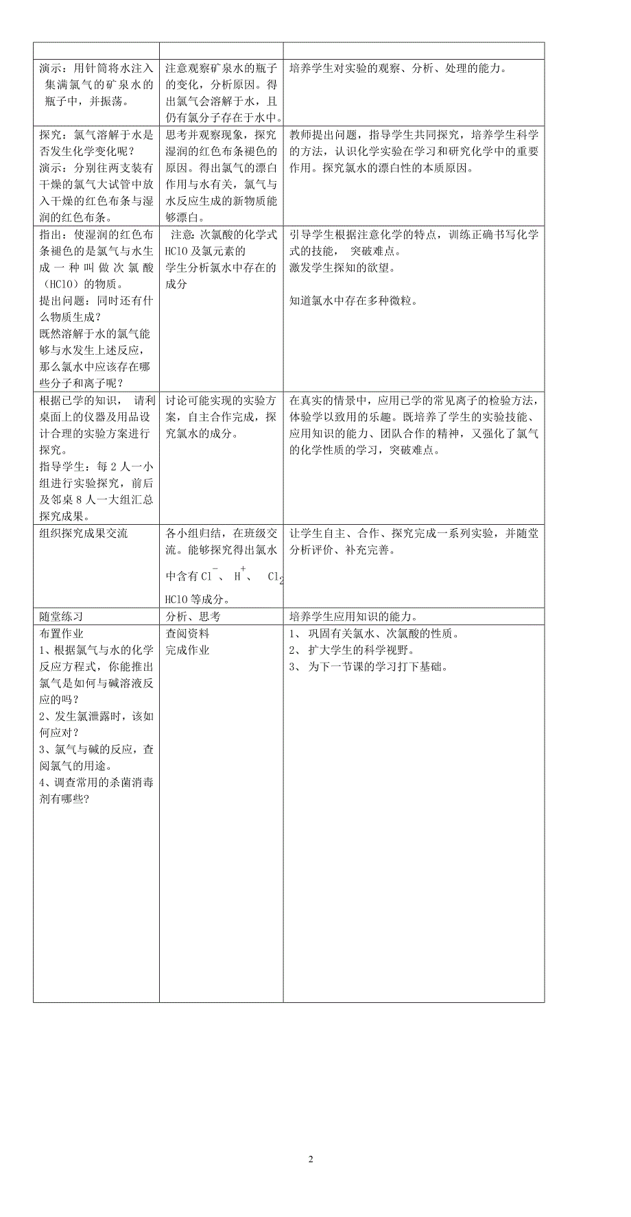 富集在海水中的元素氯教学案例设计_第2页