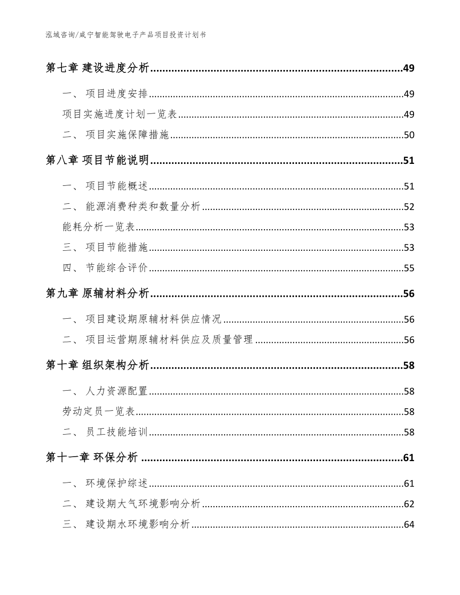 咸宁智能驾驶电子产品项目投资计划书【范文模板】_第3页